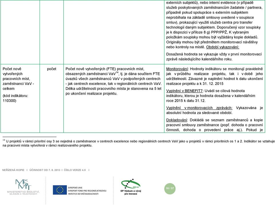 Doporučený vzor soupisky je k dispozici v příoze 8 g) PPP/PPŽ, K vybraným poožkám soupisky mohou být vyžádány kopie dokadů. Origináy mohou být předmětem monitorovací návštěvy nebo kontroy na místě.