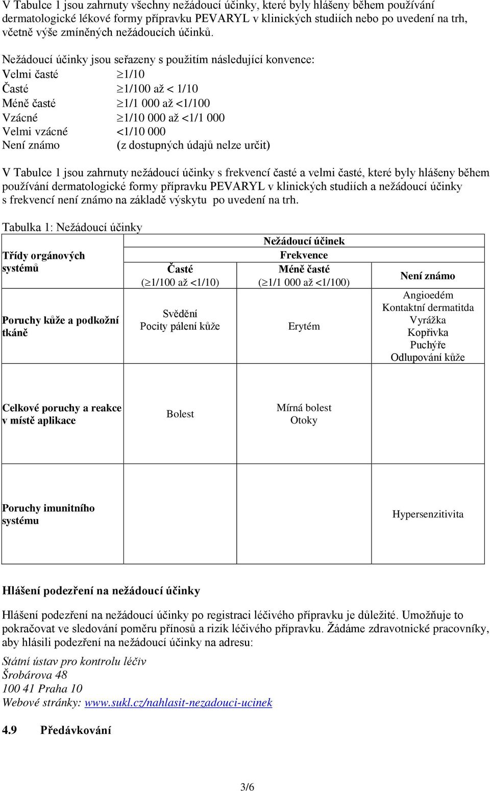 Nežádoucí účinky jsou seřazeny s použitím následující konvence: Velmi časté 1/10 Časté 1/100 až < 1/10 Méně časté 1/1 000 až <1/100 Vzácné 1/10 000 až <1/1 000 Velmi vzácné <1/10 000 Není známo (z