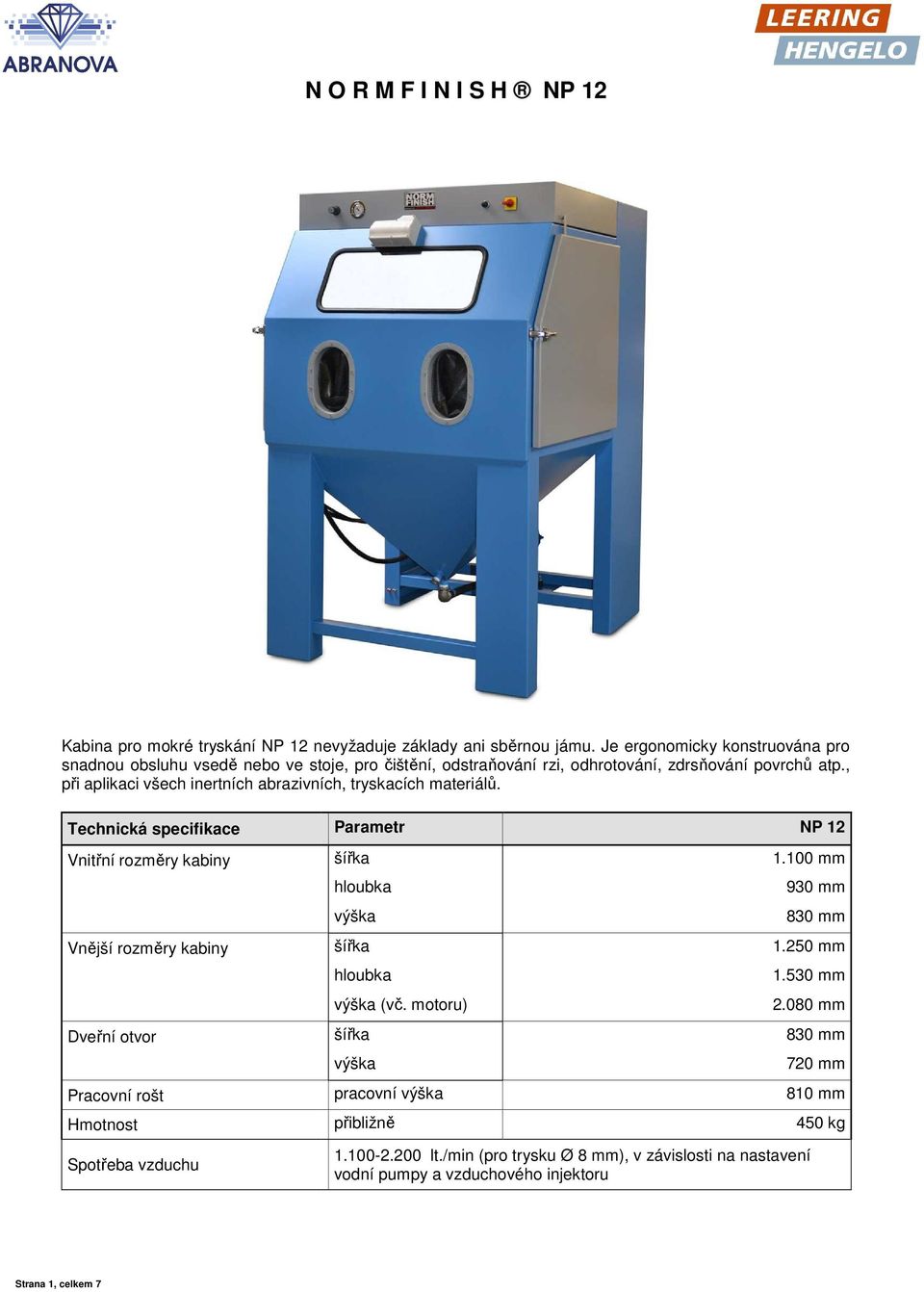 , při aplikaci všech inertních abrazivních, tryskacích materiálů.