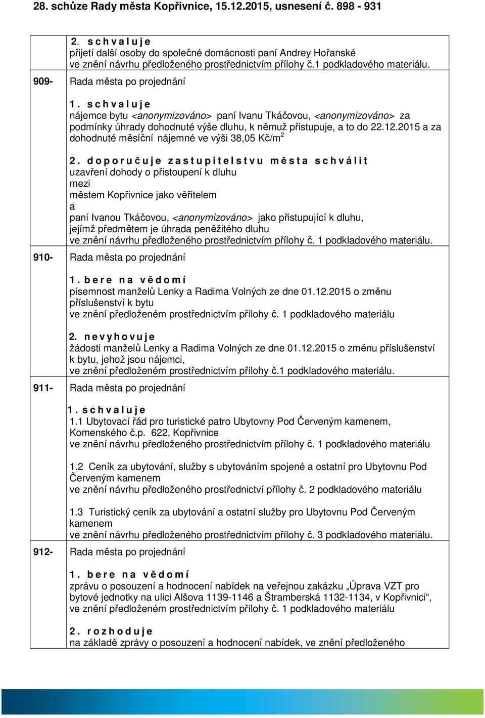 12.2015 z dohodnuté měsíční nájemné ve výši 38,05 Kč/m 2 2.