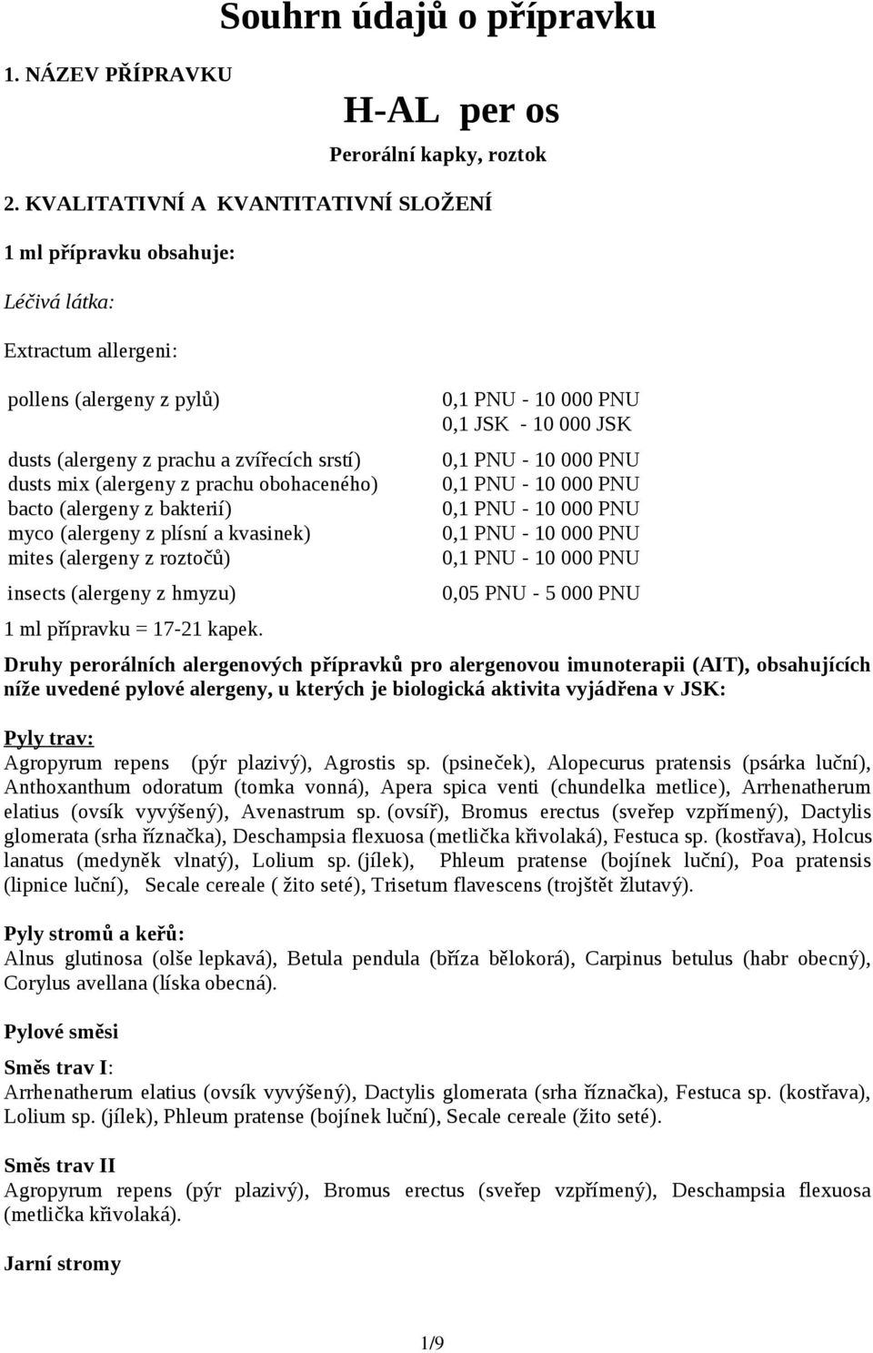 obohaceného) bacto (alergeny z bakterií) myco (alergeny z plísní a kvasinek) mites (alergeny z roztočů) insects (alergeny z hmyzu) ml přípravku = 7-2 kapek.