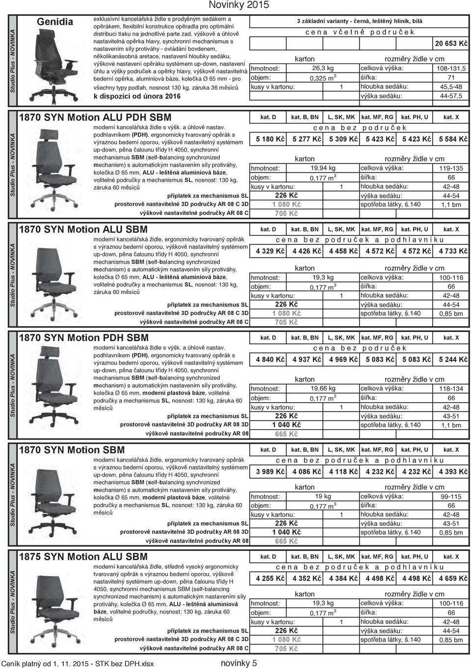 X (PDH) 5 180 K 5 277 K 5 309 K 5 423 K 5 423 K 5 584 K SBMsb m ALU - leštná aluminiová báze SL píplatek za mechanismus SL 226 K prostorov nastavitelné 3D podruky AR 08 C 3D 1 080 K 1870 SYN Motion