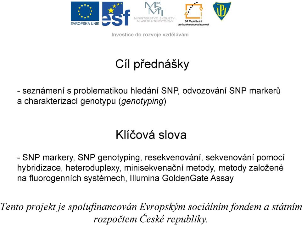 pomocí hybridizace, heteroduplexy, minisekvenační metody, metody založené na fluorogenních systémech, Illumina