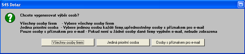 53 4.2 Novinková dokumentace Soft-4-Sale G5.40s Marketingové výběry Nové možností, jak generovat marketingový výběru osob dle výběru firem 1. všechny osoby firem (fungovalo vždy) 2.