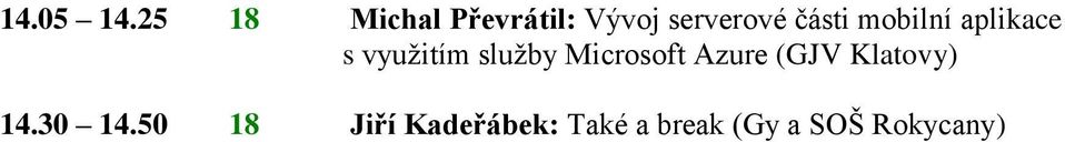 části mobilní aplikace s využitím služby