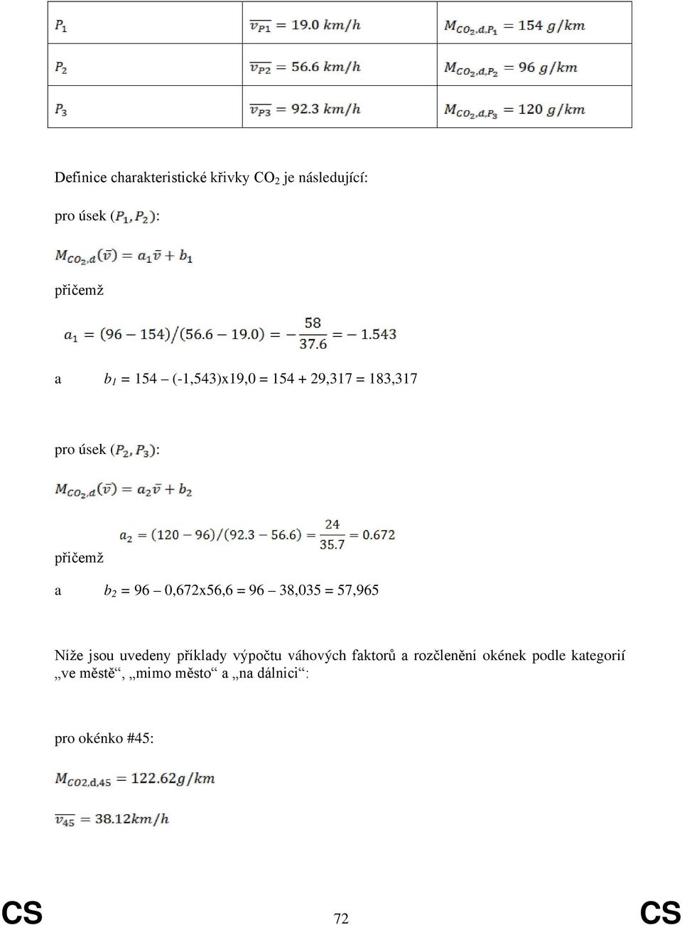 0,672x56,6 = 96 38,035 = 57,965 Níže jsou uvedeny příklady výpočtu váhových faktorů