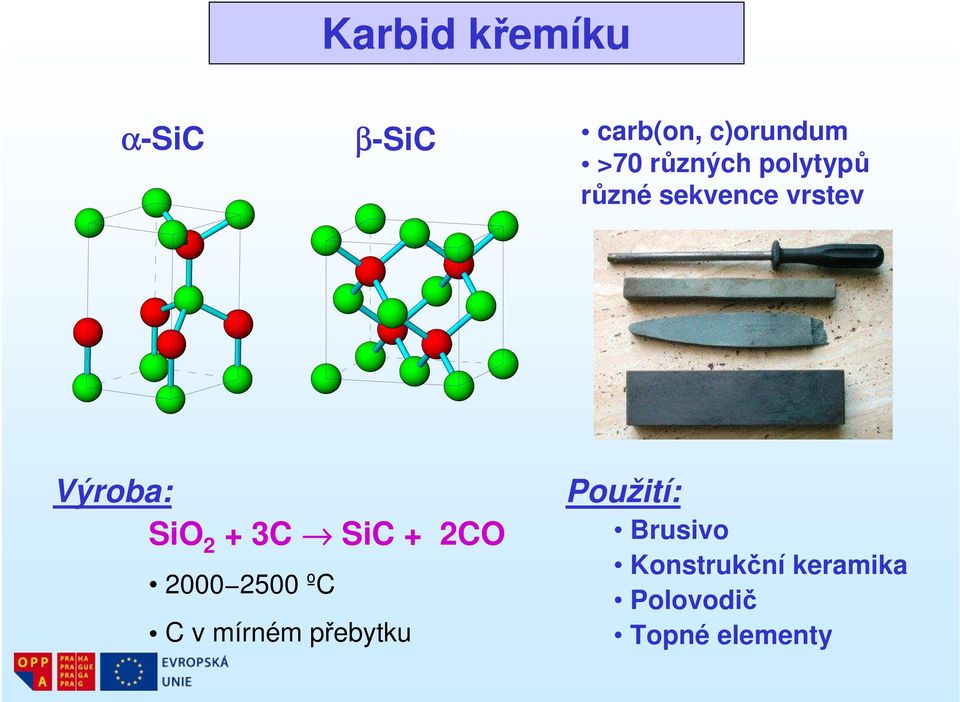 + 3C SiC + 2CO 2000 2500 ºC C v mírném přebytku