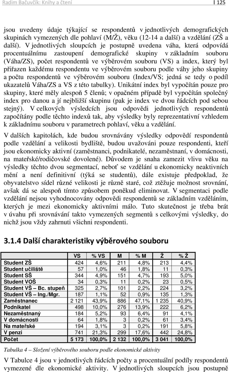 který byl přiřazen každému respondentu ve výběrovém souboru podle váhy jeho skupiny a počtu respondentů ve výběrovém souboru (Index/VS; jedná se tedy o podíl ukazatelů Váha/ZS a VS z této tabulky).