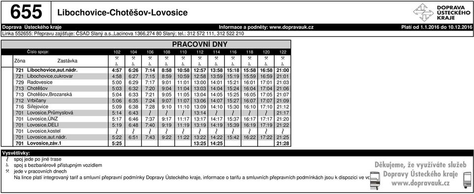 4:57 6:26 7:14 8:58 10:58 12:57 13:58 15:18 15:58 16:58 21:00 721 Libochovice,cukrovar 4:58 6:27 7:15 8:59 10:59 12:58 13:59 15:19 15:59 16:59 21:01 729 Radovesice 5:00 6:29 7:17 9:01 11:01 13:00