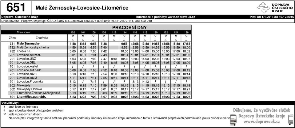 17:58 782 Malé Žernoseky,cihelna 4:59 5:59 6:59 7:40 9:59 12:59 13:59 14:59 15:59 16:59 18:00 782 Lhotka n.l. 5:00 6:00 7:00 7:42 10:00 13:00 14:00 15:00 16:00 17:00 18:02 701 Lovosice,žel.zast.