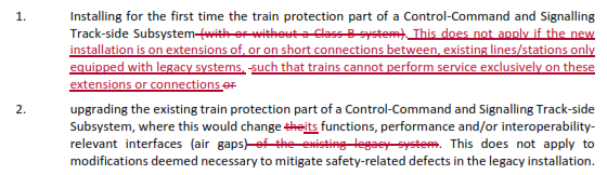 Chapter 7 CCS TSI Mdificatins linked t trackside installatin requirements Prpsal