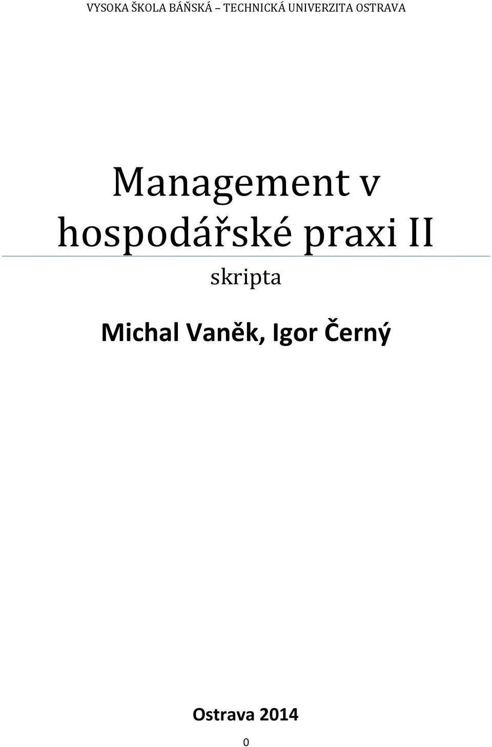 hospodářské praxi II skripta