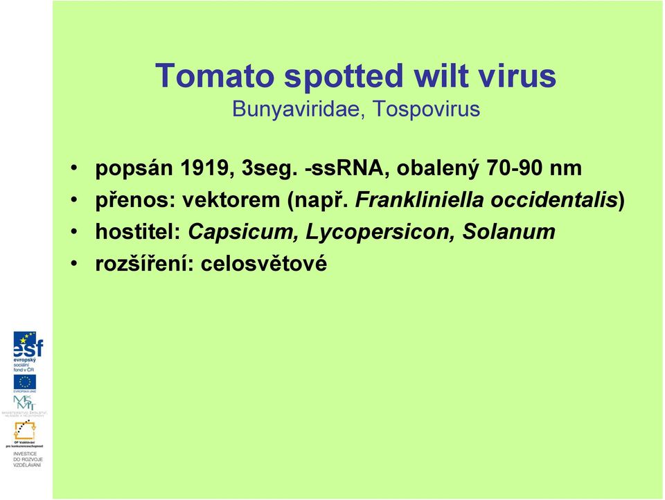 -ssrna, obalený 70-90 nm přenos: vektorem (např.