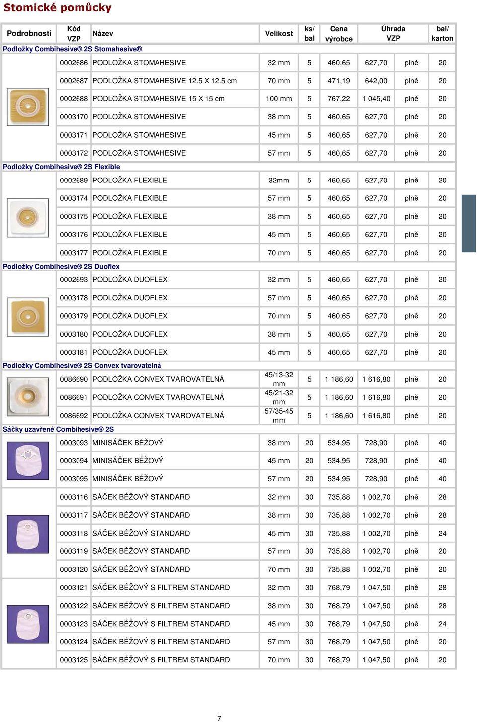 627,70 plně 20 0003172 PODLOŽKA STOMAHESIVE 57 5 460,65 627,70 plně 20 Podložky Combihesive 2S Flexible 0002689 PODLOŽKA FLEXIBLE 32 5 460,65 627,70 plně 20 0003174 PODLOŽKA FLEXIBLE 57 5 460,65