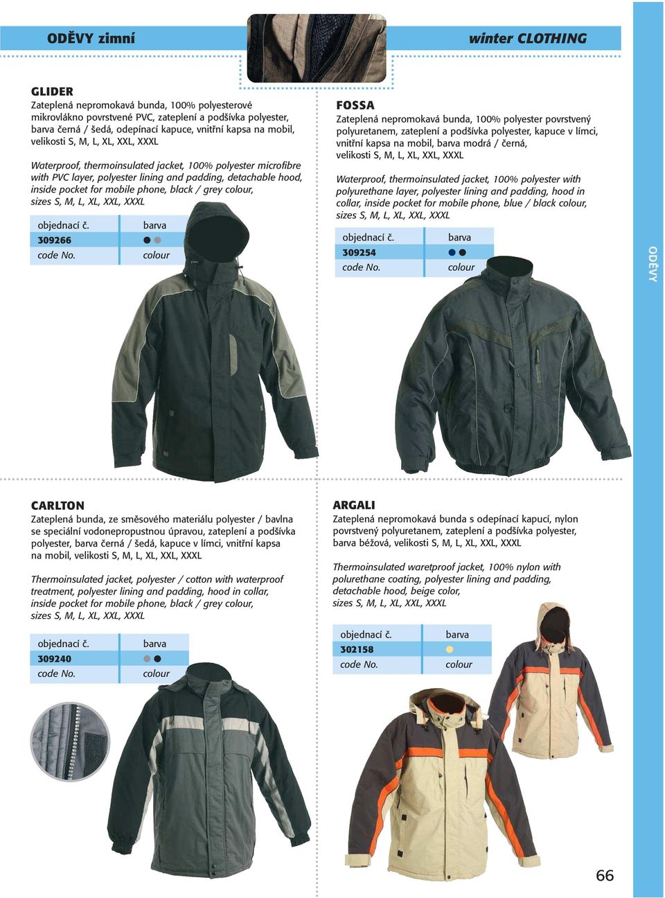 povrstvený polyuretanem, zateplení a podšívka polyester, kapuce v límci, vnitřní kapsa na mobil, modrá / černá, Waterproof, thermoinsulated jacket, 100% polyester with polyurethane layer, polyester