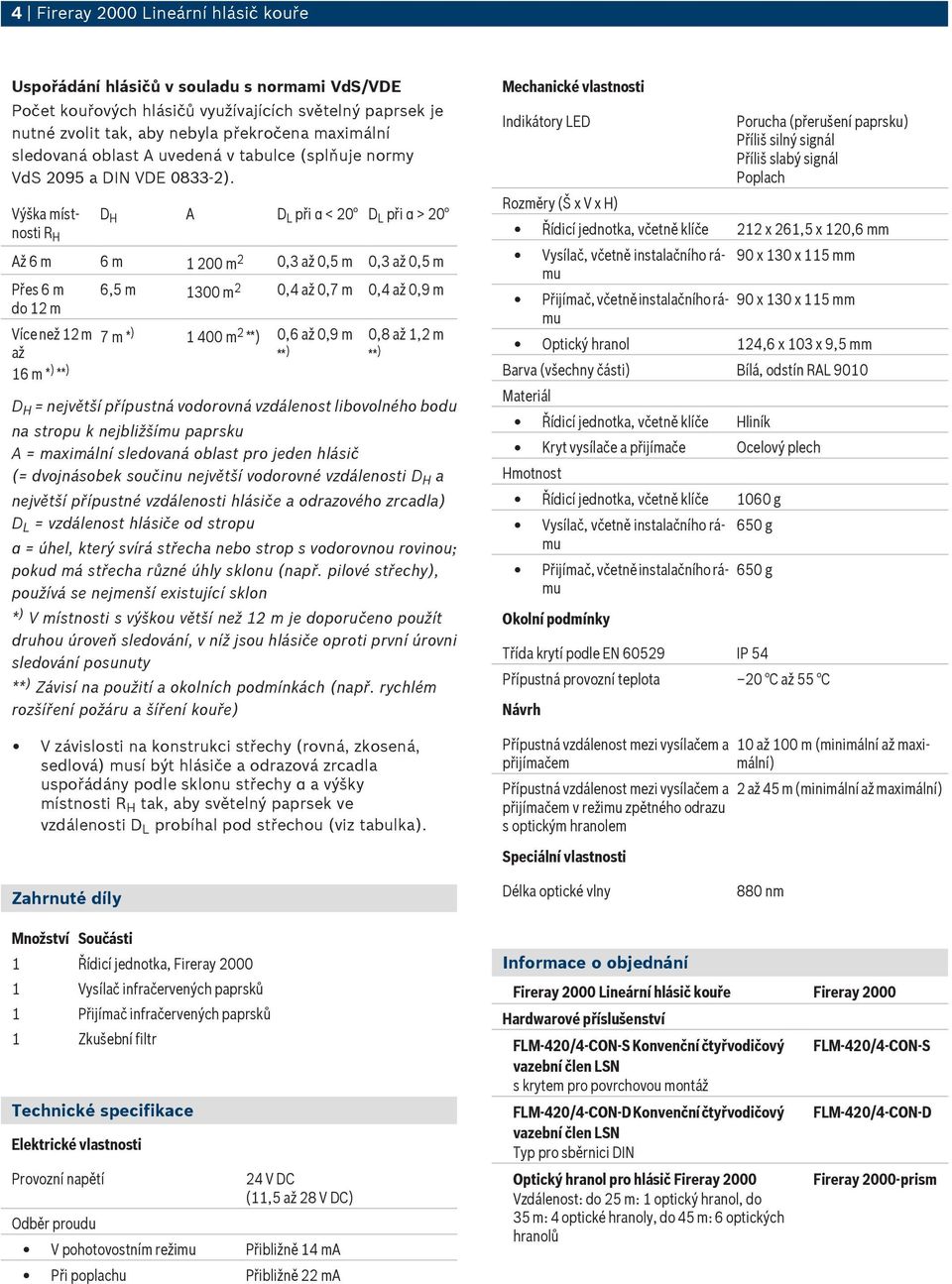 Výška místnosti A při α < 20 při α > 20 R H Až 6 m 6 m 1 200 m 2 0,3 až 0,5 m 0,3 až 0,5 m Přes 6 m do 12 m Více než 12 m až 16 m * ) ** ) 6,5 m 1300 m 2 0,4 až 0,7 m 0,4 až 0,9 m 7 m * ) 1 400 m 2