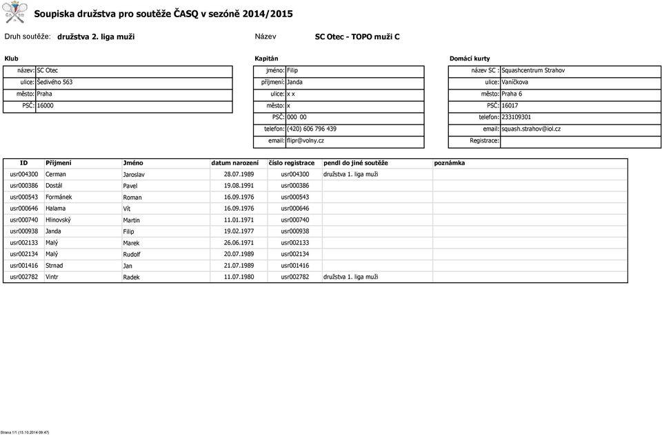 cz usr004300 usr000386 usr000543 usr000646 usr000740 usr000938 usr002133 usr002134 usr001416 usr002782 Cerman Dostál Formánek Halama Hlinovský da Malý Malý Strnad Vintr Jaroslav Pavel Roman Vít