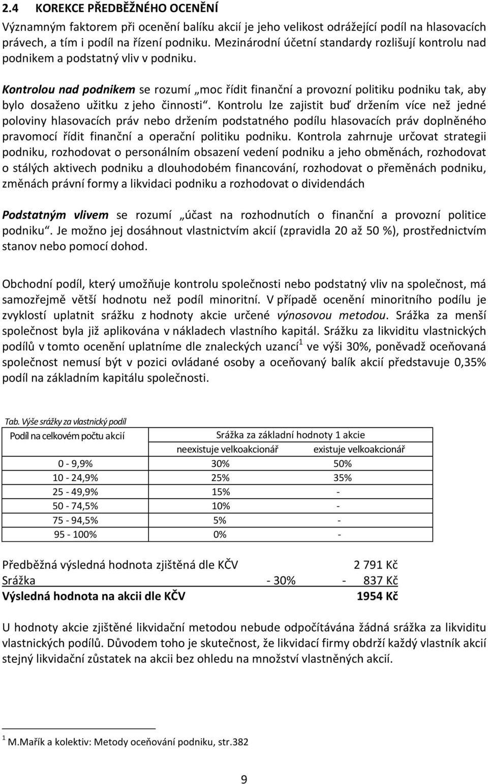 Kontrolou nad podnikem se rozumí moc řídit finanční a provozní politiku podniku tak, aby bylo dosaženo užitku z jeho činnosti.