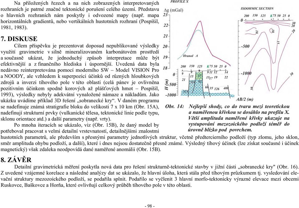 DISKUSE Detailní gravimetrická m ení poskytla nová data pro ešení strukturn -tektonické stavby v jižní ásti sobranecké kry" (Obr. 16).