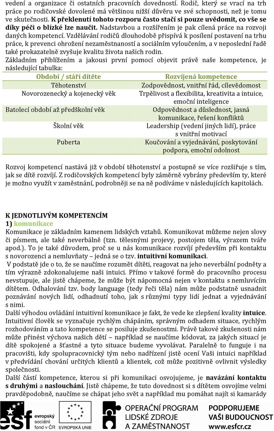 Vzdělávání rodičů dlouhodobě přispívá k posílení postavení na trhu práce, k prevenci ohrožení nezaměstnaností a sociálním vyloučením, a v neposlední řadě také prokazatelně zvyšuje kvalitu života