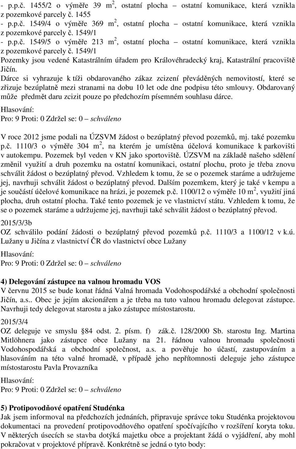 1549/1 Pozemky jsou vedené Katastrálním úřadem pro Královéhradecký kraj, Katastrální pracoviště Jičín.