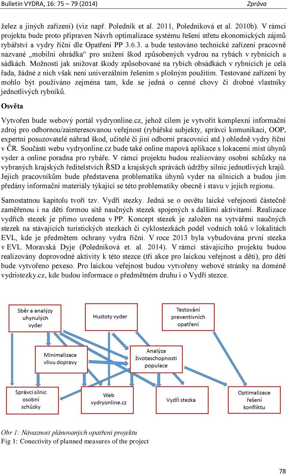 6.3. a bude testováno technické zařízení pracovně nazvané mobilní ohrádka pro snížení škod způsobených vydrou na rybách v rybnících a sádkách.