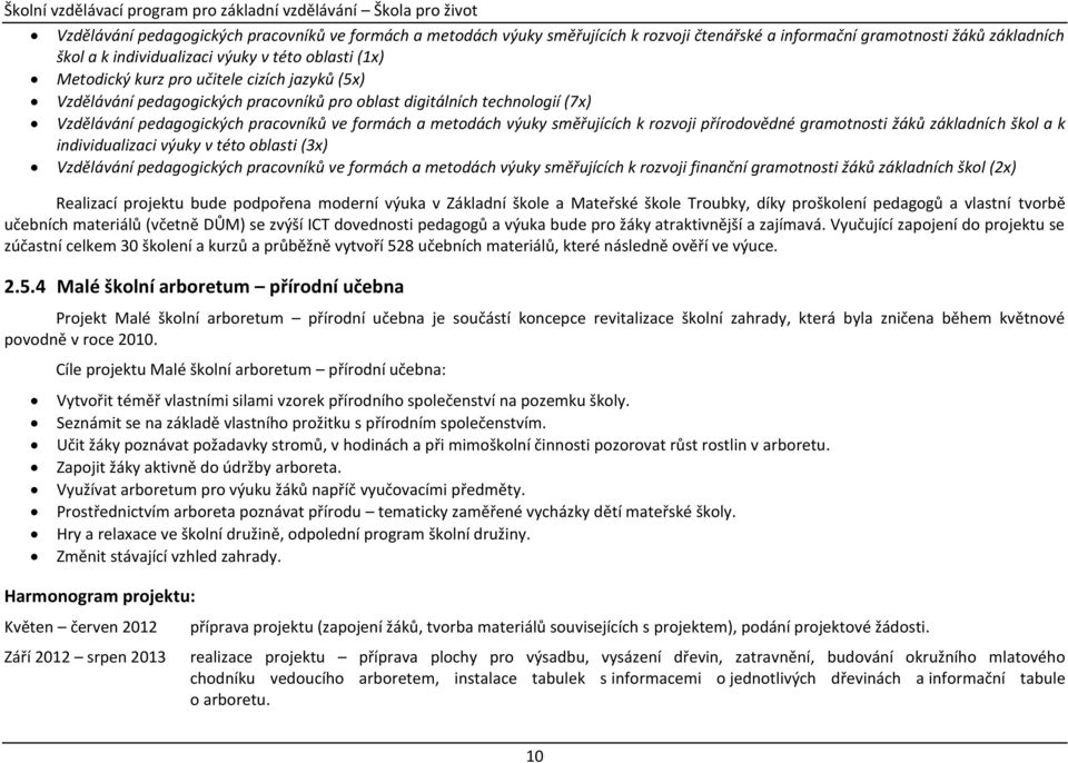 přírodovědné gramotnosti žáků základních škol a k individualizaci výuky v této oblasti (3x) Vzdělávání pedagogických pracovníků ve formách a metodách výuky směřujících k rozvoji finanční gramotnosti