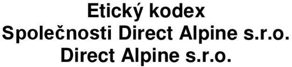 Direct Alpine s.