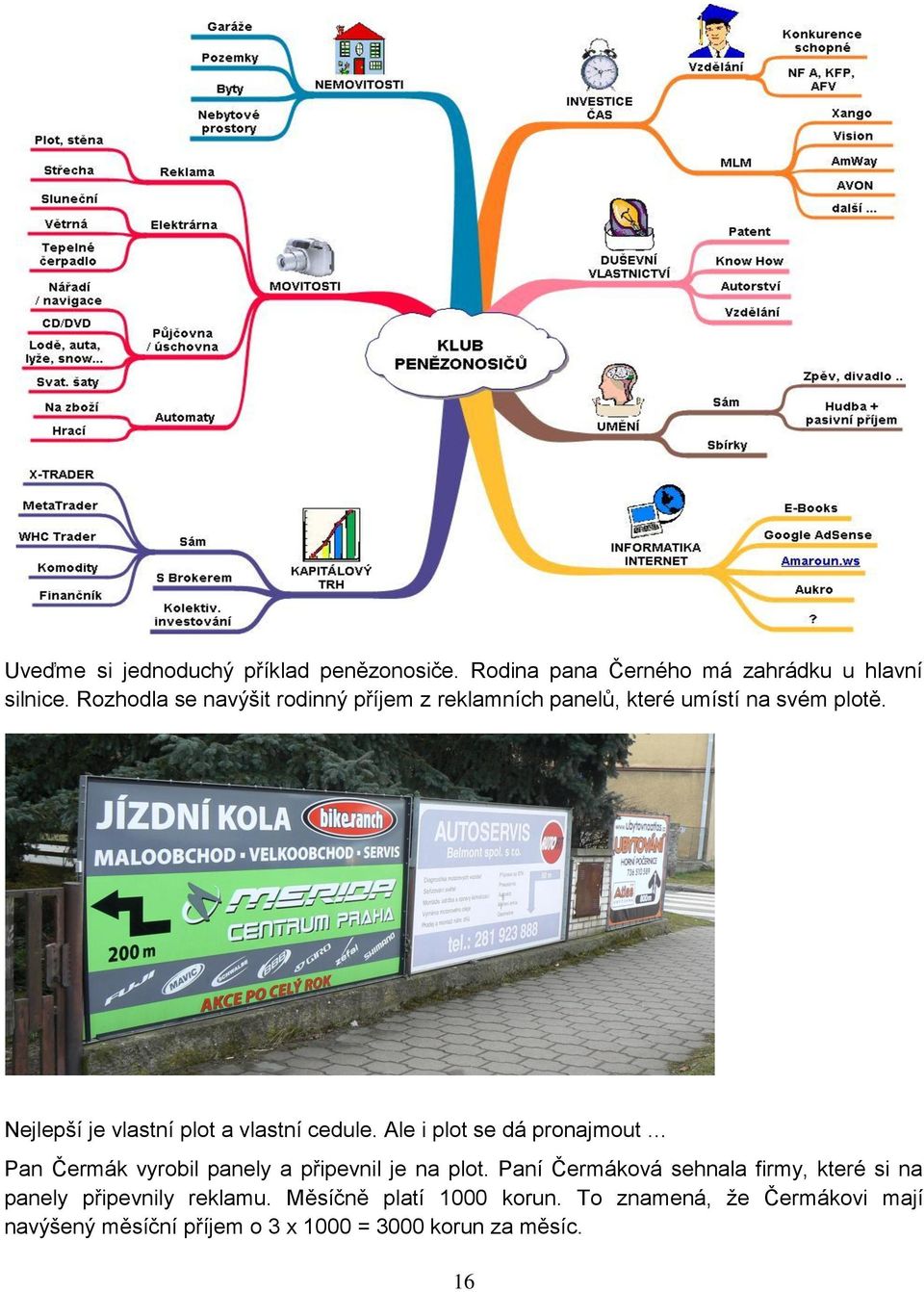 Nejlepší je vlastní plot a vlastní cedule. Ale i plot se dá pronajmout Pan Čermák vyrobil panely a připevnil je na plot.