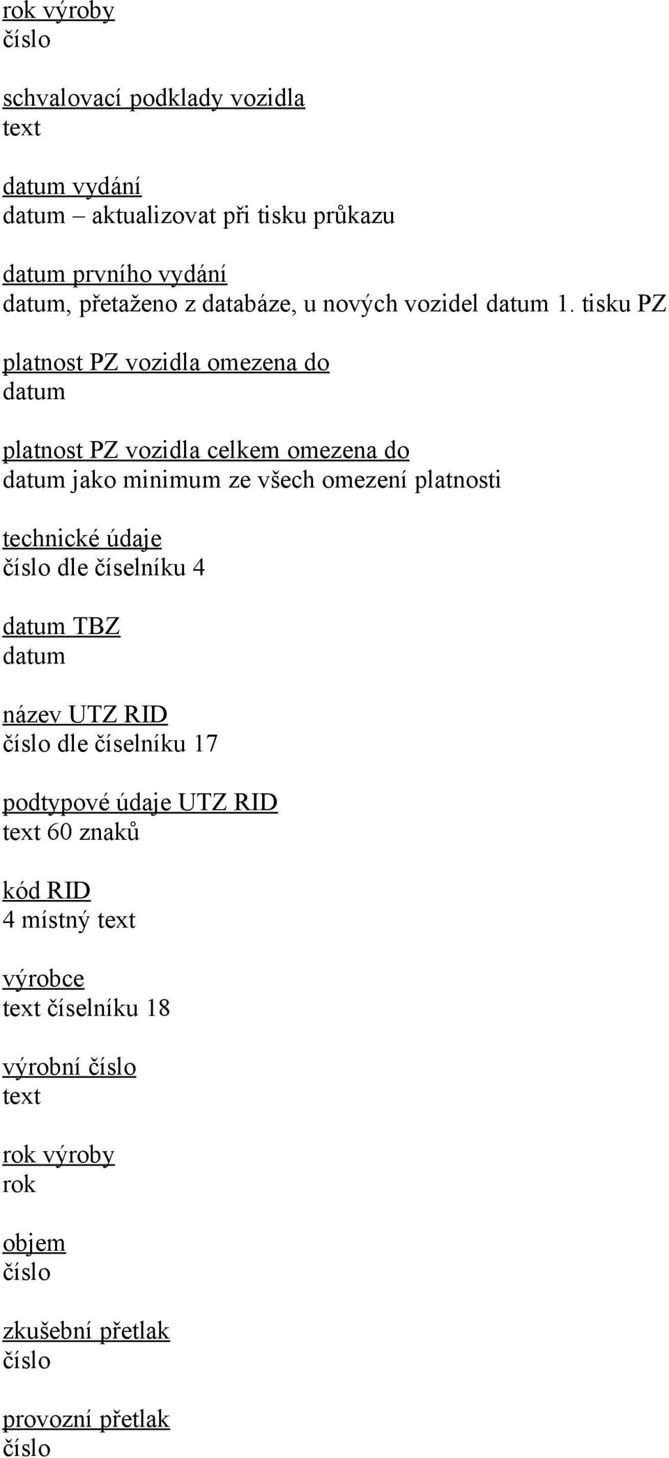 tisku PZ platnost PZ vozidla omezena do platnost PZ vozidla celkem omezena do jako minimum ze všech omezení