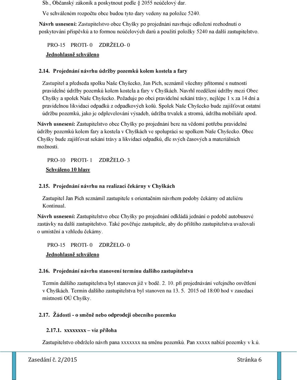 PRO-15 PROTI- 0 ZDRŽELO- 0 2.14.