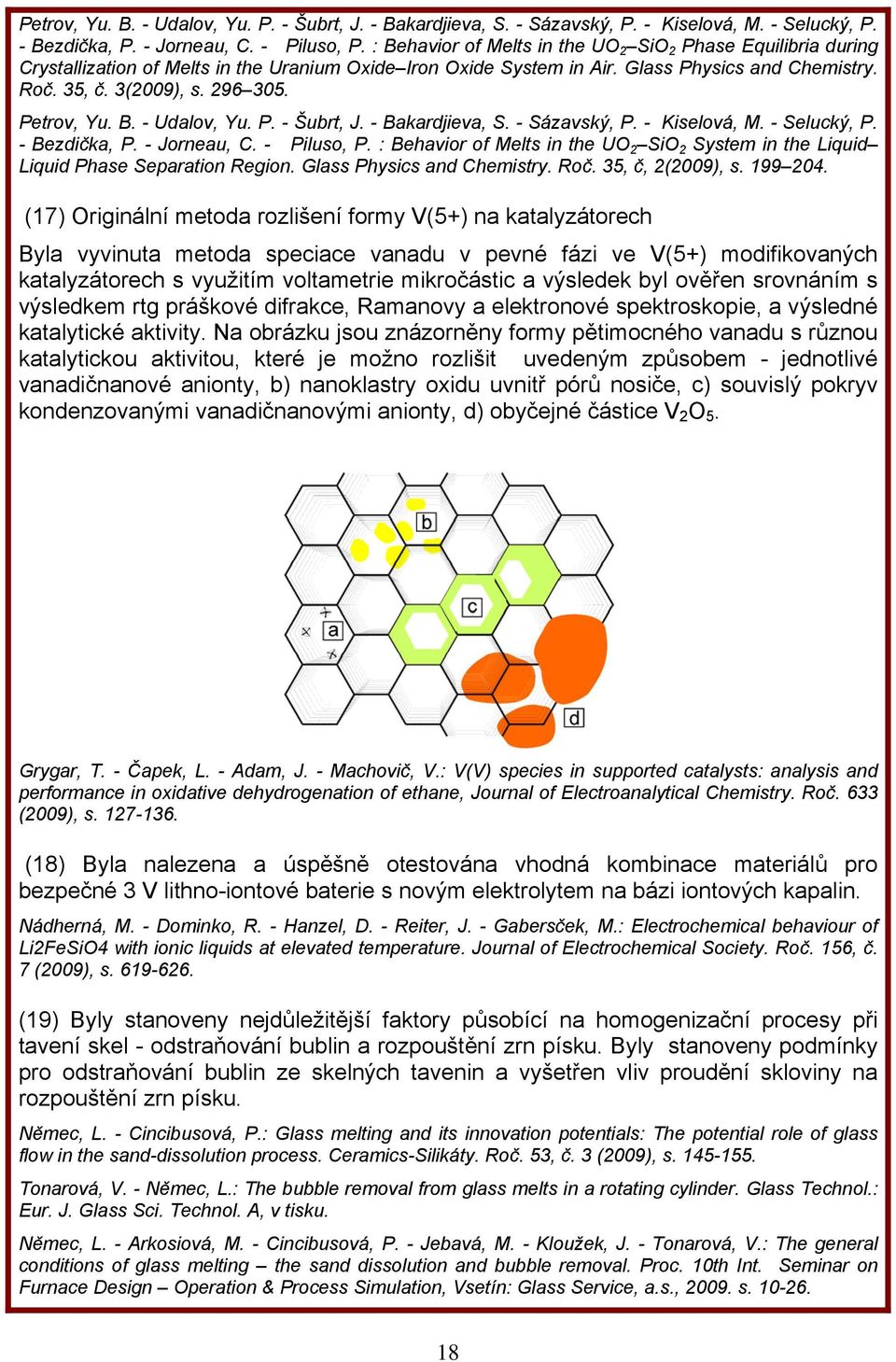 : Behavior of Melts in the UO 2 SiO 2 System in the Liquid Liquid Phase Separation Region. Glass Physics and Chemistry. Roč. 35, č, 2(2009), s. 199 204.