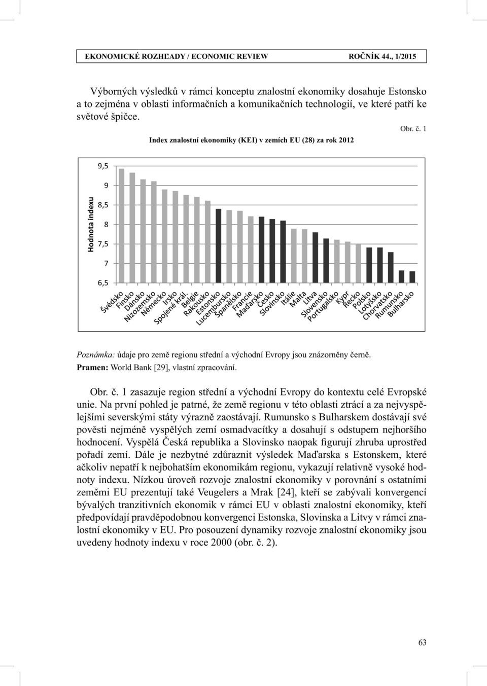 Pramen: World Bank [29], vlastní zpracování. Obr.. 1 zasazuje region st ední a východní Evropy do kontextu celé Evropské unie.