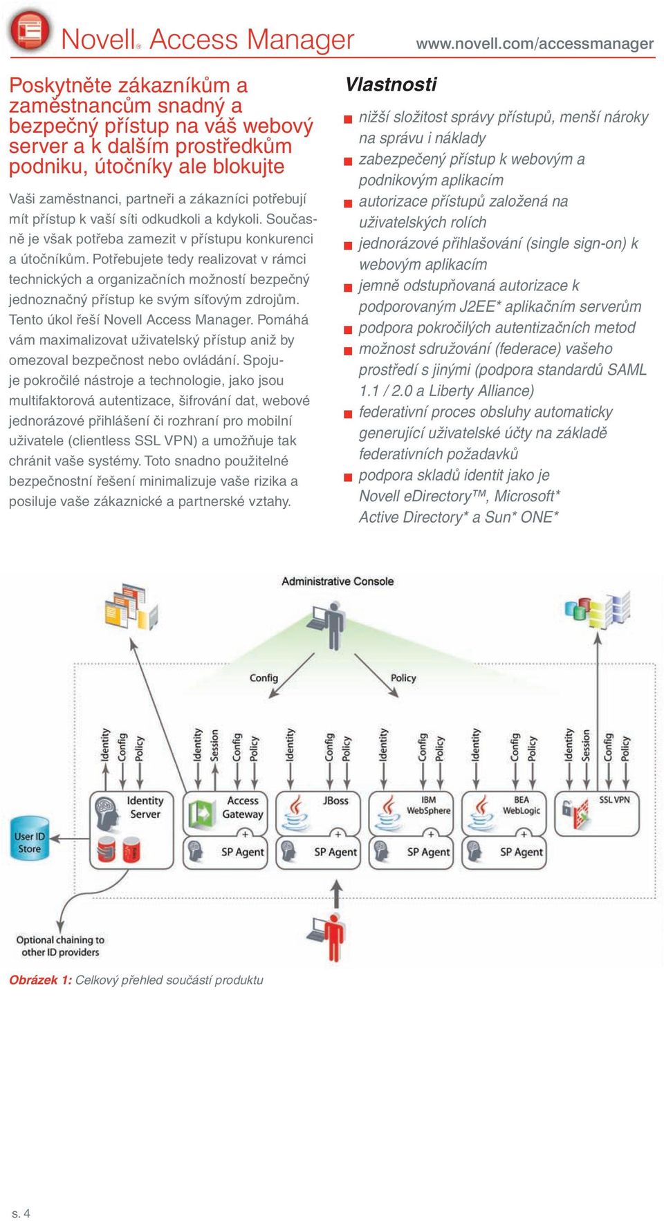 Potřebujete tedy realizovat v rámci technických a organizačních možností bezpečný jednoznačný přístup ke svým síťovým zdrojům. Tento úkol řeší Novell Access Manager.