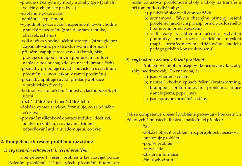 jinými pomůckami, mluví nahlas a poslouchá; kde lze, nasadí hmat a čich) -poznatky propojuje (uvádí souvislosti s ostatními předměty, s jinou látkou v rámci předmětu) -poznatky aplikuje (uvádí