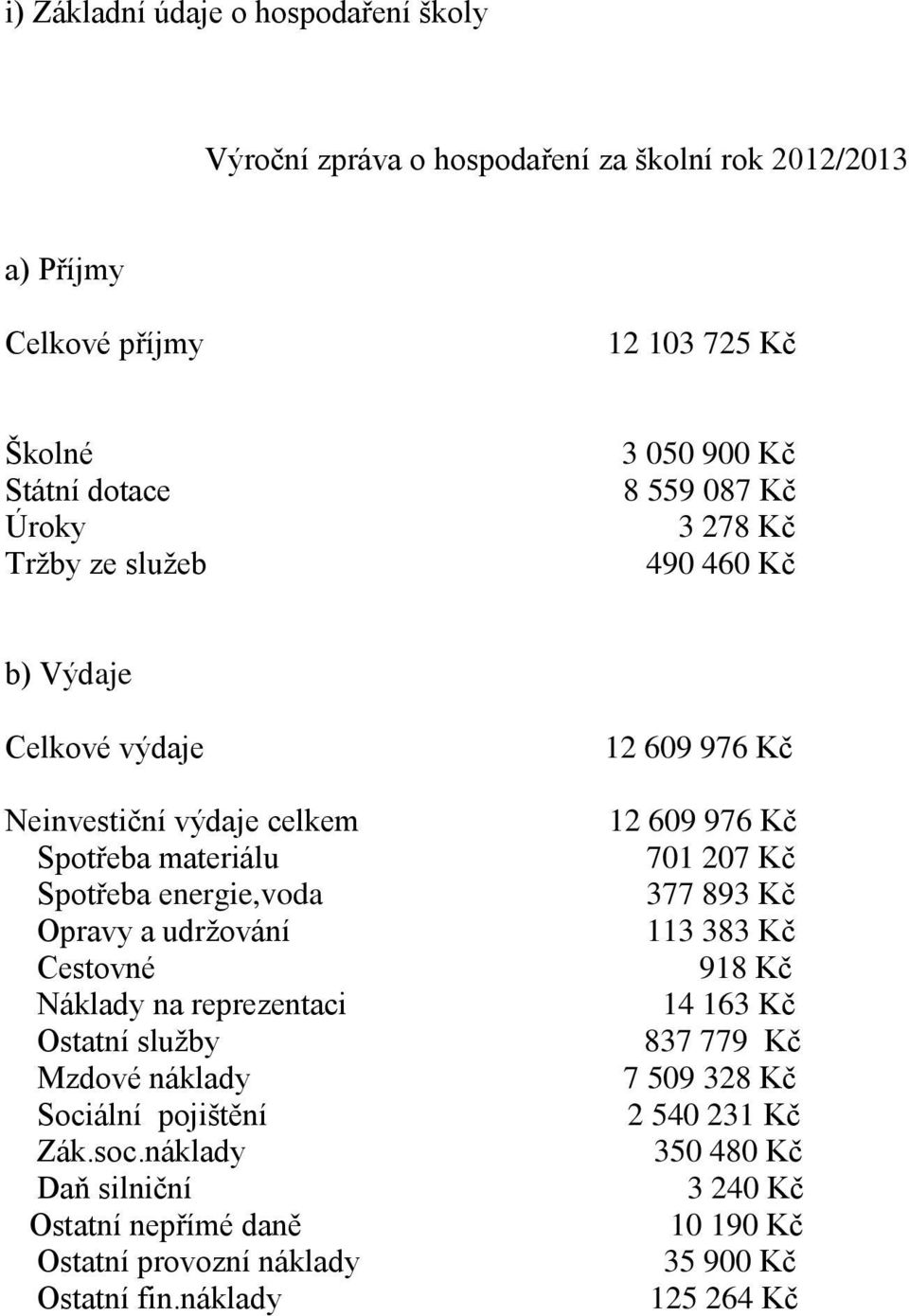 Cestovné Náklady na reprezentaci Ostatní služby Mzdové náklady Sociální pojištění Zák.soc.náklady Daň silniční Ostatní nepřímé daně Ostatní provozní náklady Ostatní fin.