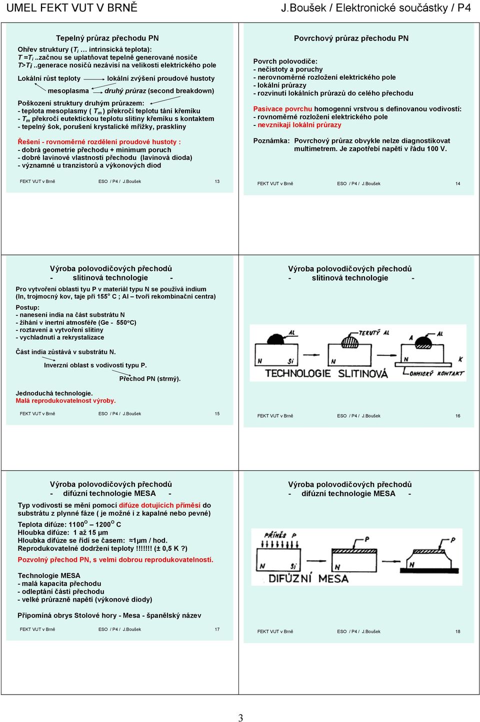 teplota mesoplasmy ( T m ) překročí teplotu tání křemíku - T m překročí eutektickou teplotu slitiny křemíku s kontaktem - tepelný šok, porušení krystalické mřížky, praskliny Řešení - rovnoměrné