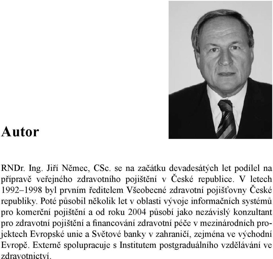 Poté působil několik let v oblasti vývoje informačních systémů pro komerční pojištění a od roku 2004 působí jako nezávislý konzultant pro