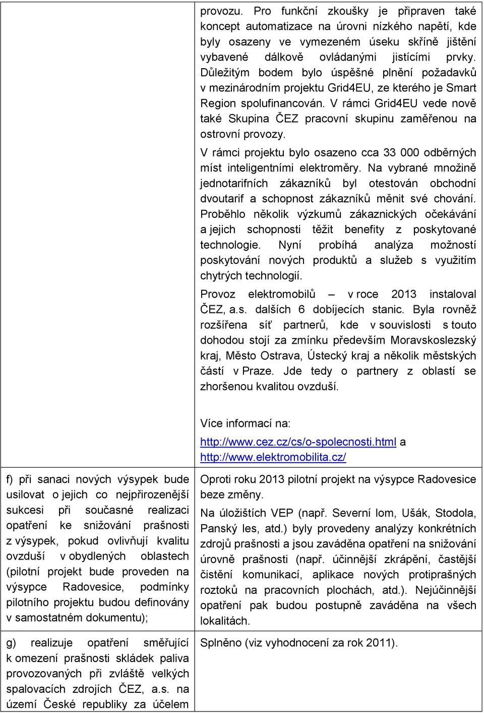 V rámci Grid4EU vede nově také Skupina ČEZ pracovní skupinu zaměřenou na ostrovní provozy. V rámci projektu bylo osazeno cca 33 000 odběrných míst inteligentními elektroměry.