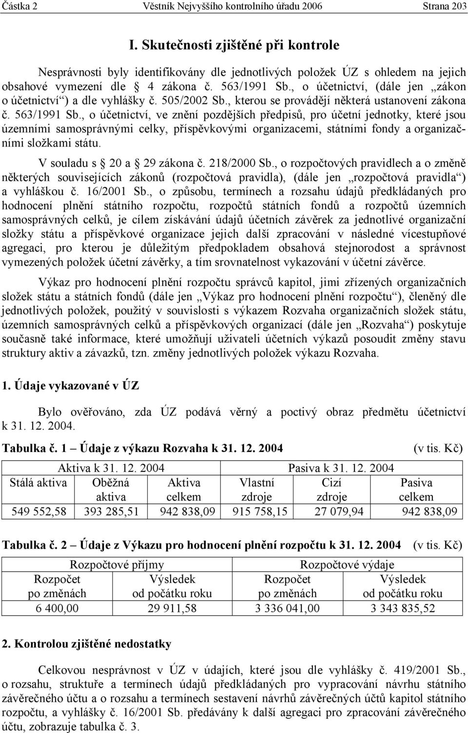 , o účetnictví, (dále jen zákon o účetnictví ) a dle vyhlášky č. 505/2002 Sb., kterou se provádějí některá ustanovení zákona č. 563/1991 Sb.