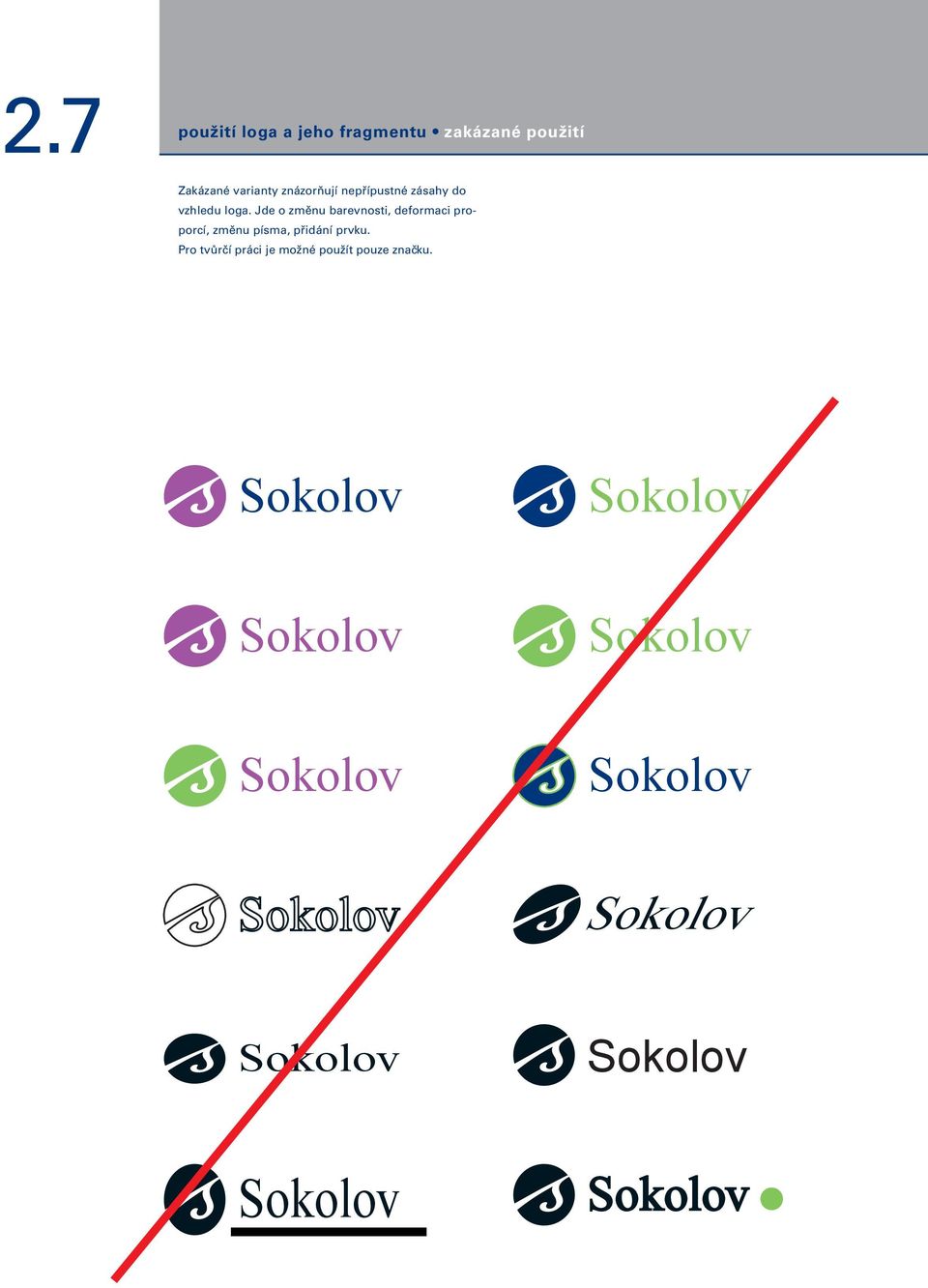 loga. Jde o změnu barevnosti, deformaci proporcí, změnu