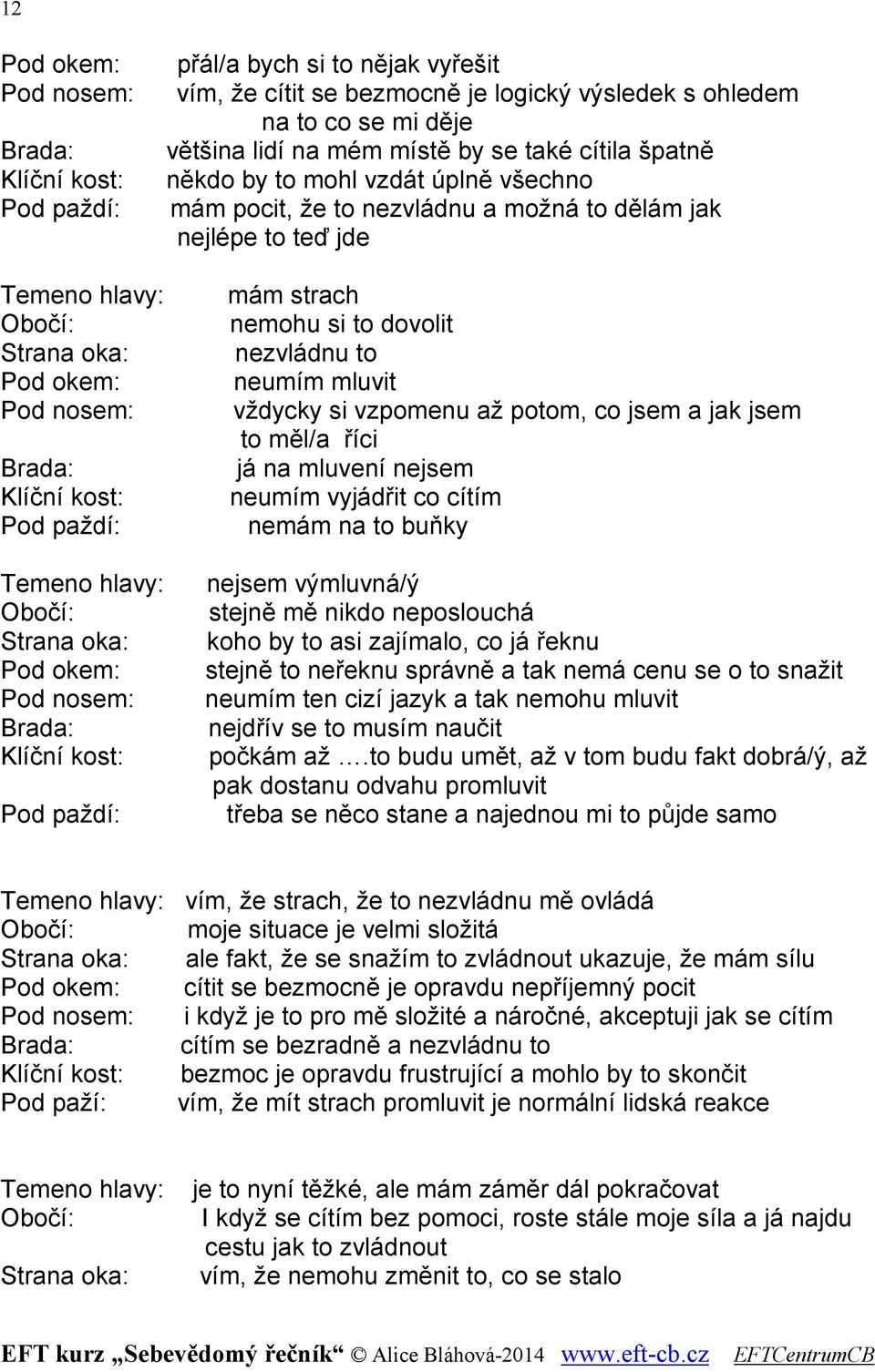 to mohl vzdát úplně všechno mám pocit, že to nezvládnu a možná to dělám jak nejlépe to teď jde mám strach nemohu si to dovolit neumím mluvit vždycky si vzpomenu až potom, co jsem a jak jsem to měl/a