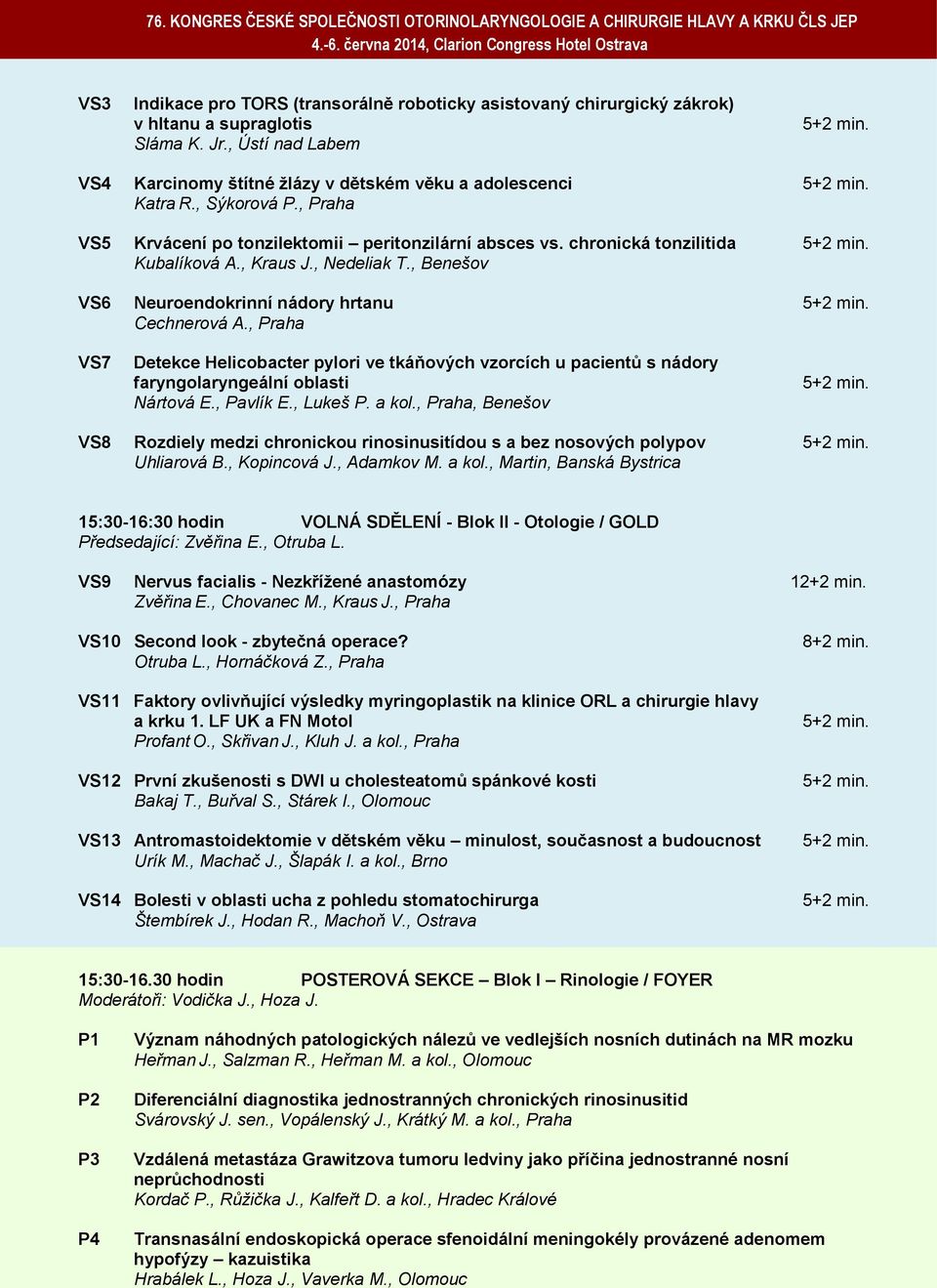 , Praha VS7 Detekce Helicobacter pylori ve tkáňových vzorcích u pacientů s nádory faryngolaryngeální oblasti Nártová E., Pavlík E., Lukeš P. a kol.