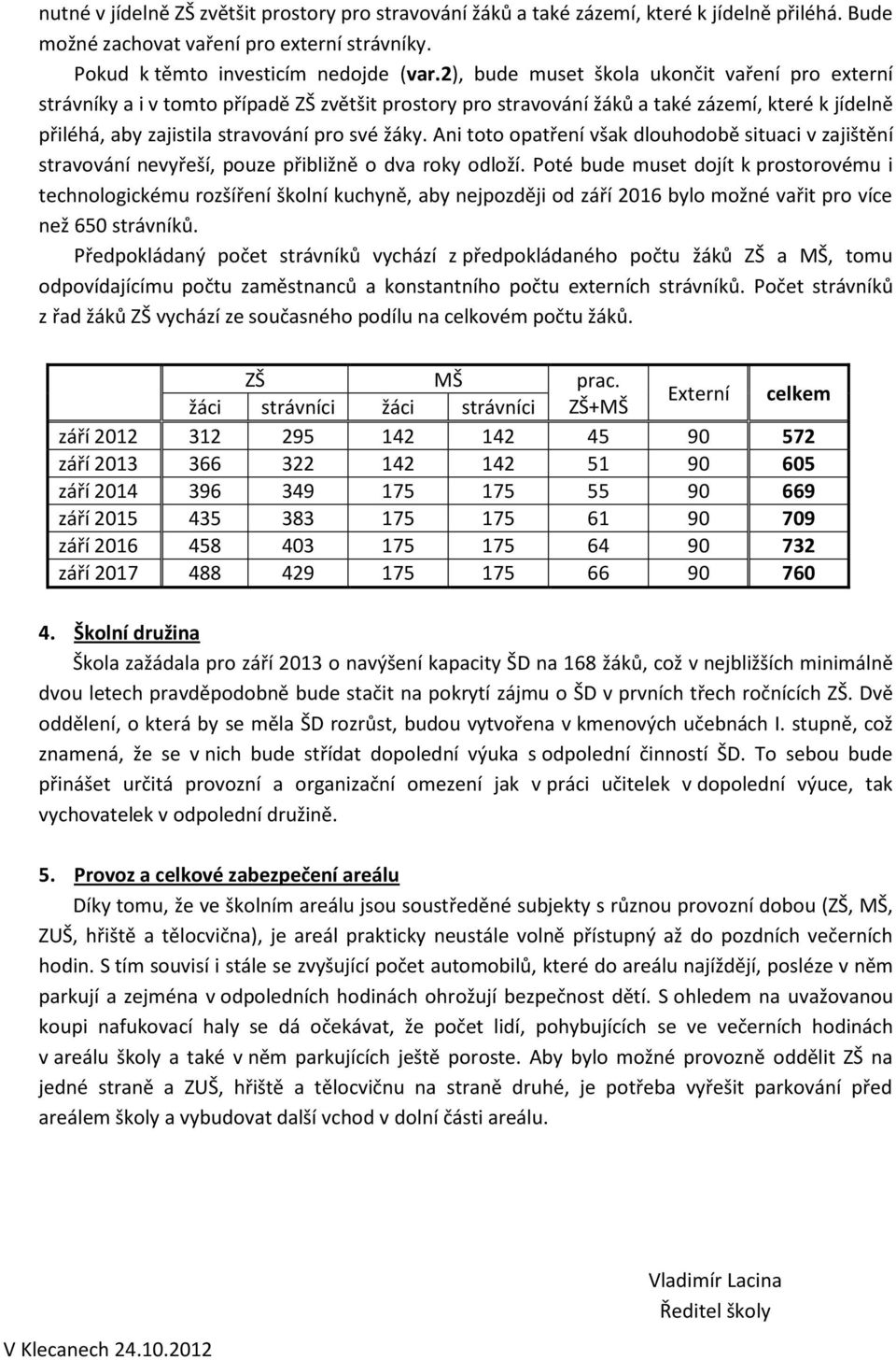 Ani toto opatření však dlouhodobě situaci v zajištění stravování nevyřeší, pouze přibližně o dva roky odloží.