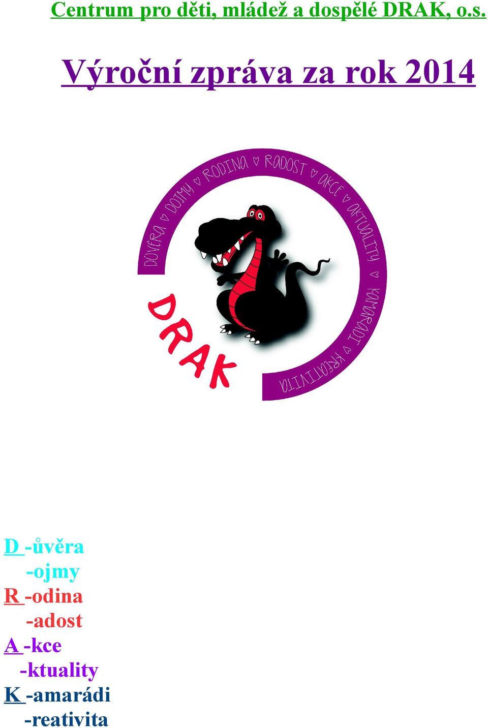 Výroční zpráva za rok 2014 D -ůvěra