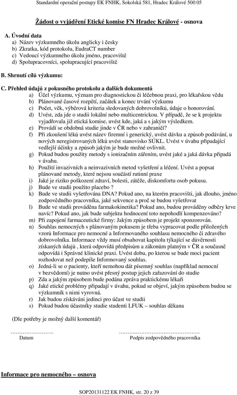Shrnutí cílů výzkumu: C.