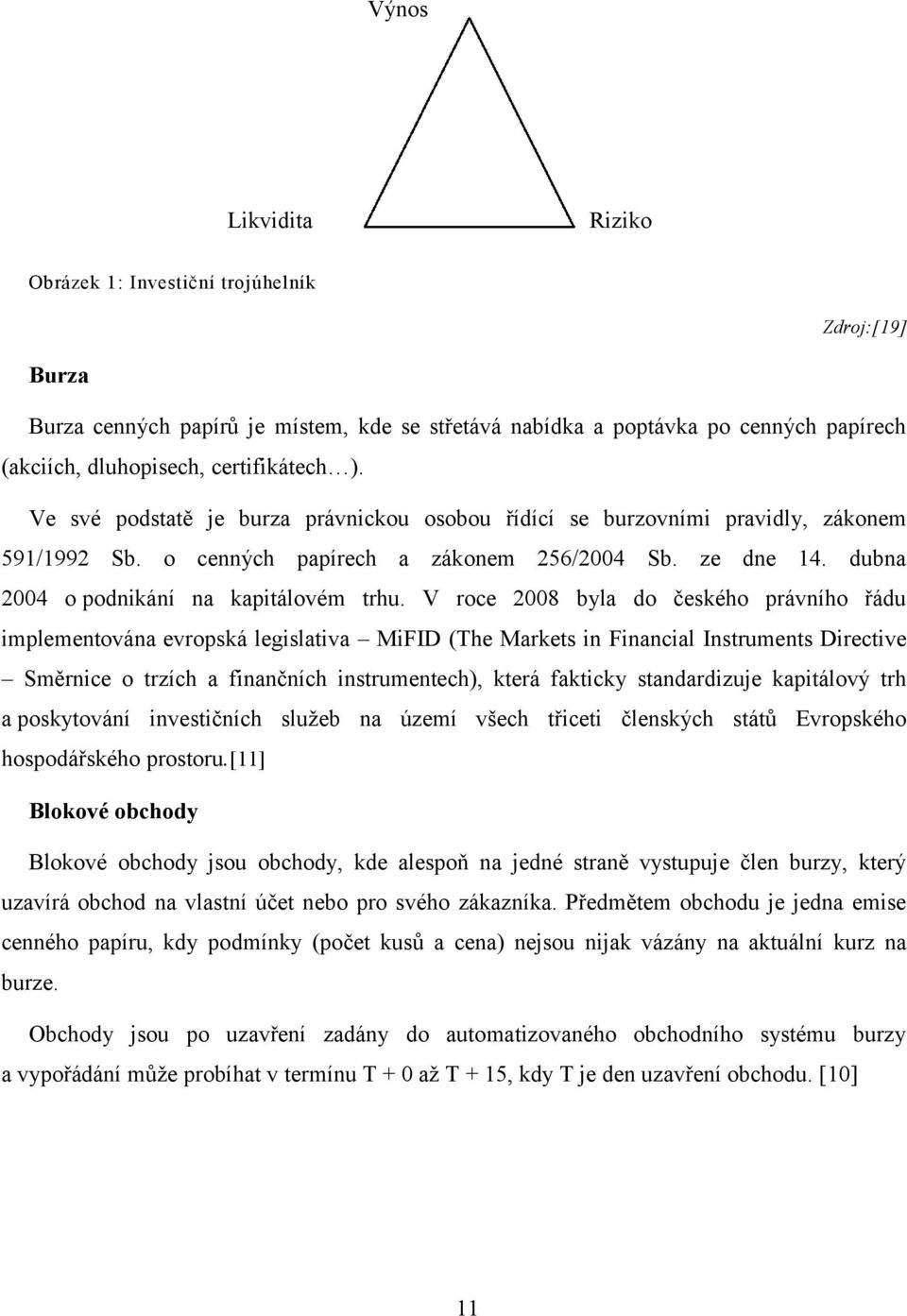 Ve své podstatě je burza právnickou osobou řídící se burzovními pravidly, zákonem 591/1992 Sb. o cenných papírech a zákonem 256/2004 Sb. ze dne 14. dubna 2004 o podnikání na kapitálovém trhu.