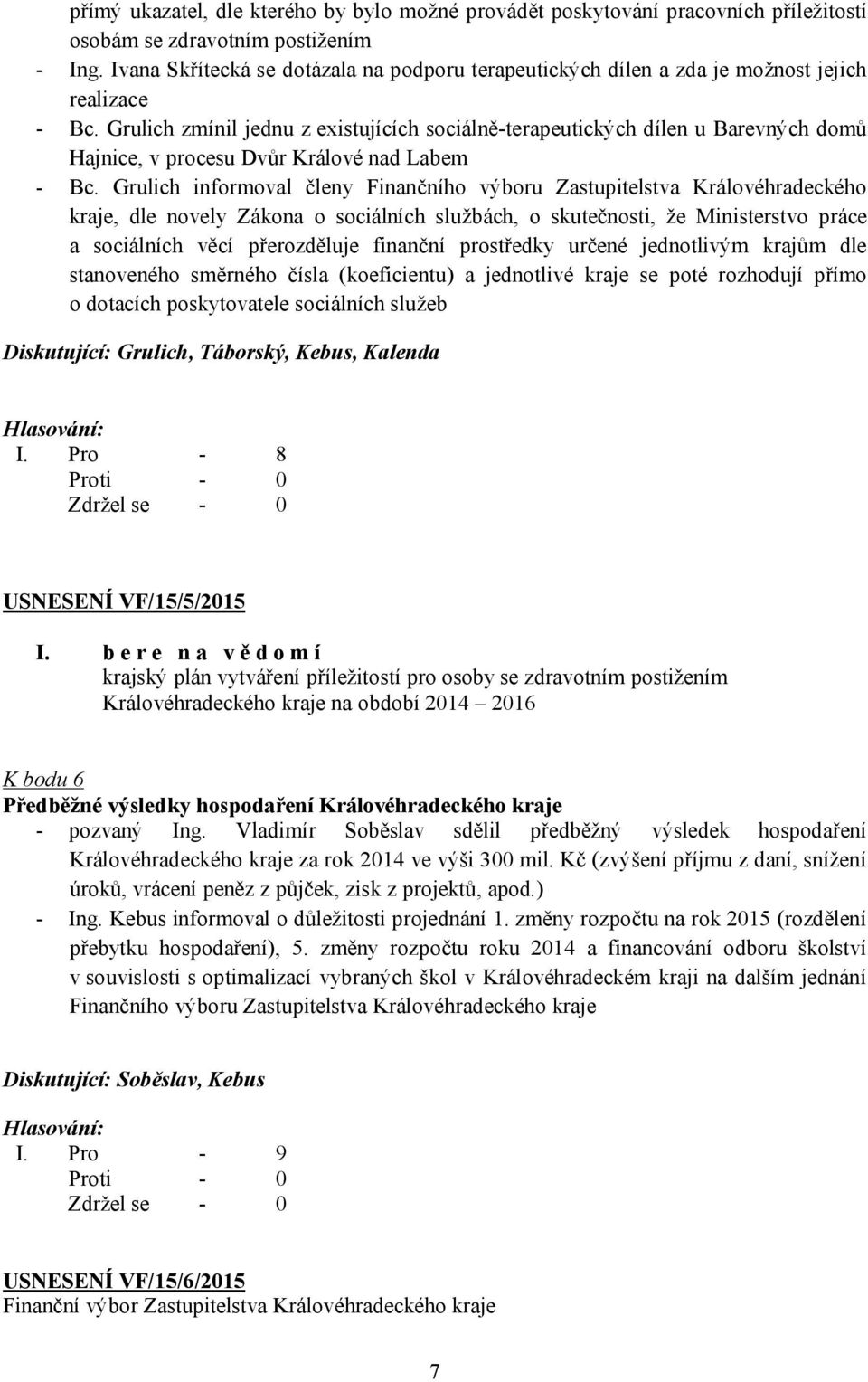 Grulich zmínil jednu z existujících sociálně-terapeutických dílen u Barevných domů Hajnice, v procesu Dvůr Králové nad Labem - Bc.