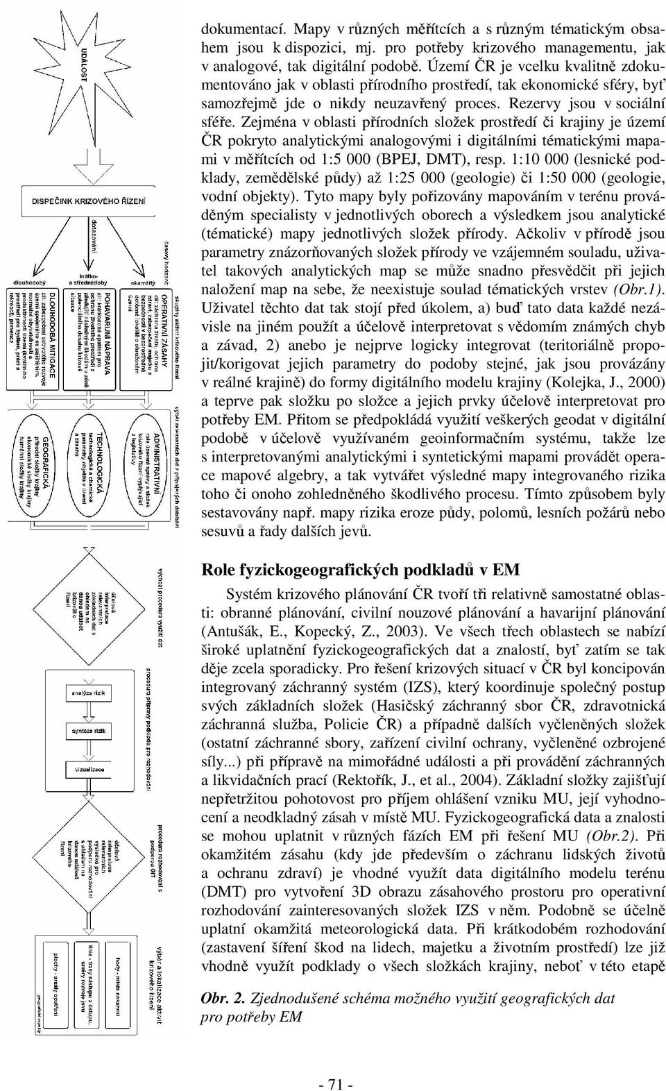 Zejména v oblasti přírodních složek prostředí či krajiny je území ČR pokryto analytickými analogovými i digitálními tématickými mapami v měřítcích od 1:5 000 (BPEJ, DMT), resp.