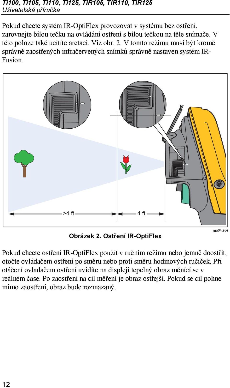 >4 ft 4 ft Obrázek 2. Ostření IR-OptiFlex gju04.